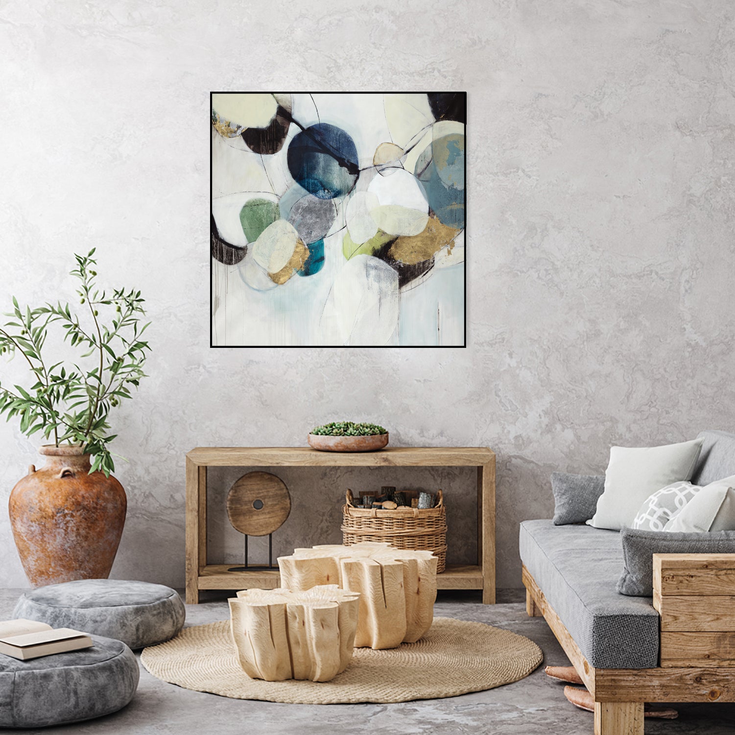 Bonding Moments by Daleno Art on GIANT ART - blue abstract