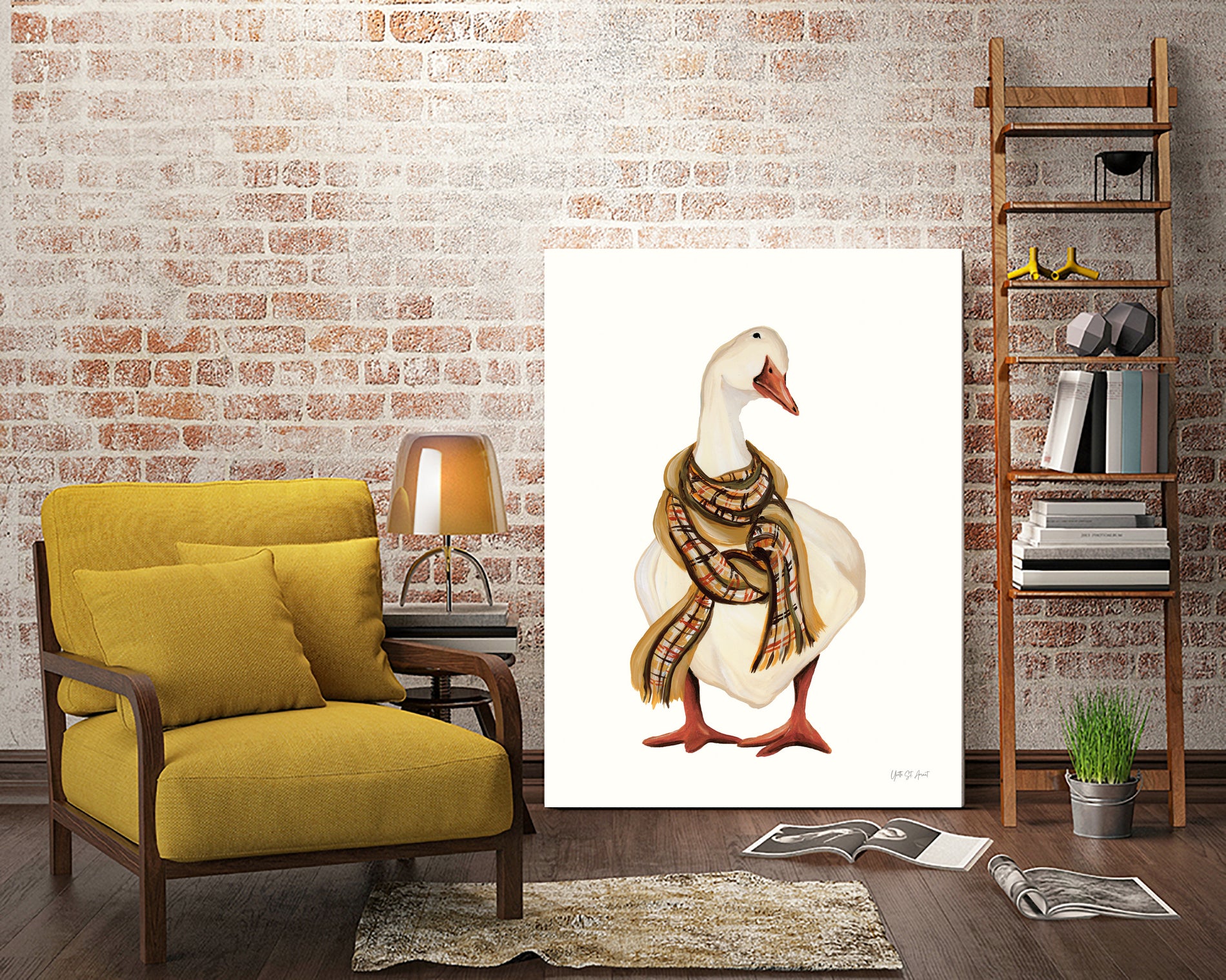 Goose with Scarf by Yvette St. Amant on GIANT ART - animal