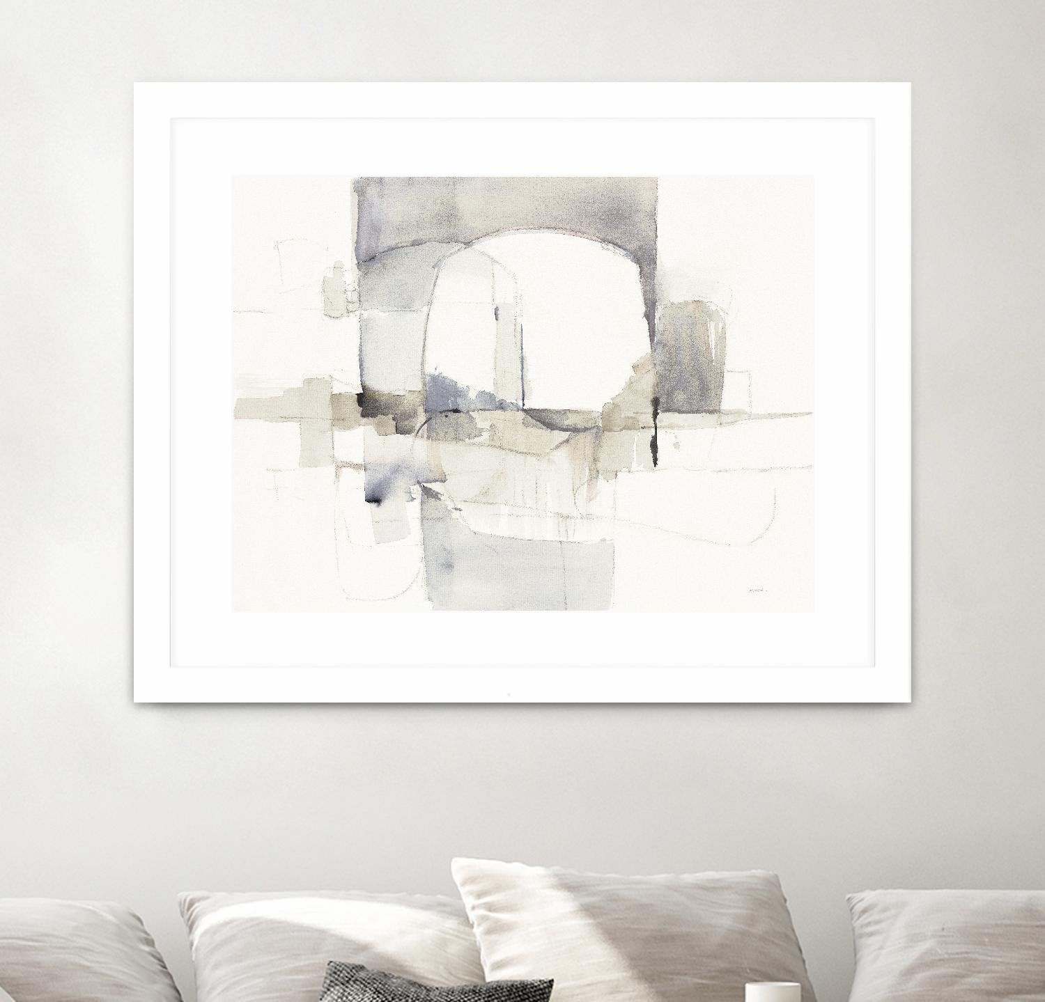 Improvisation I Gray by Mike Schick on GIANT ART - white watercolour soft abstract 