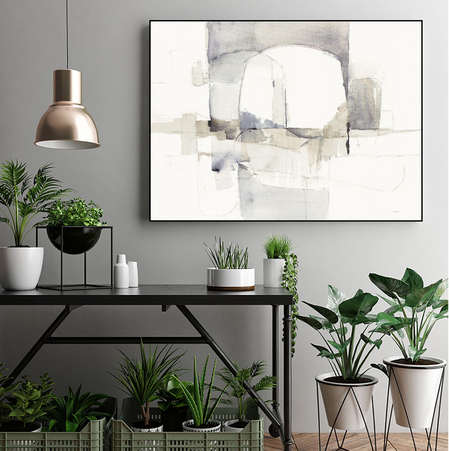 Improvisation I Gray by Mike Schick on GIANT ART - white watercolour soft abstract 