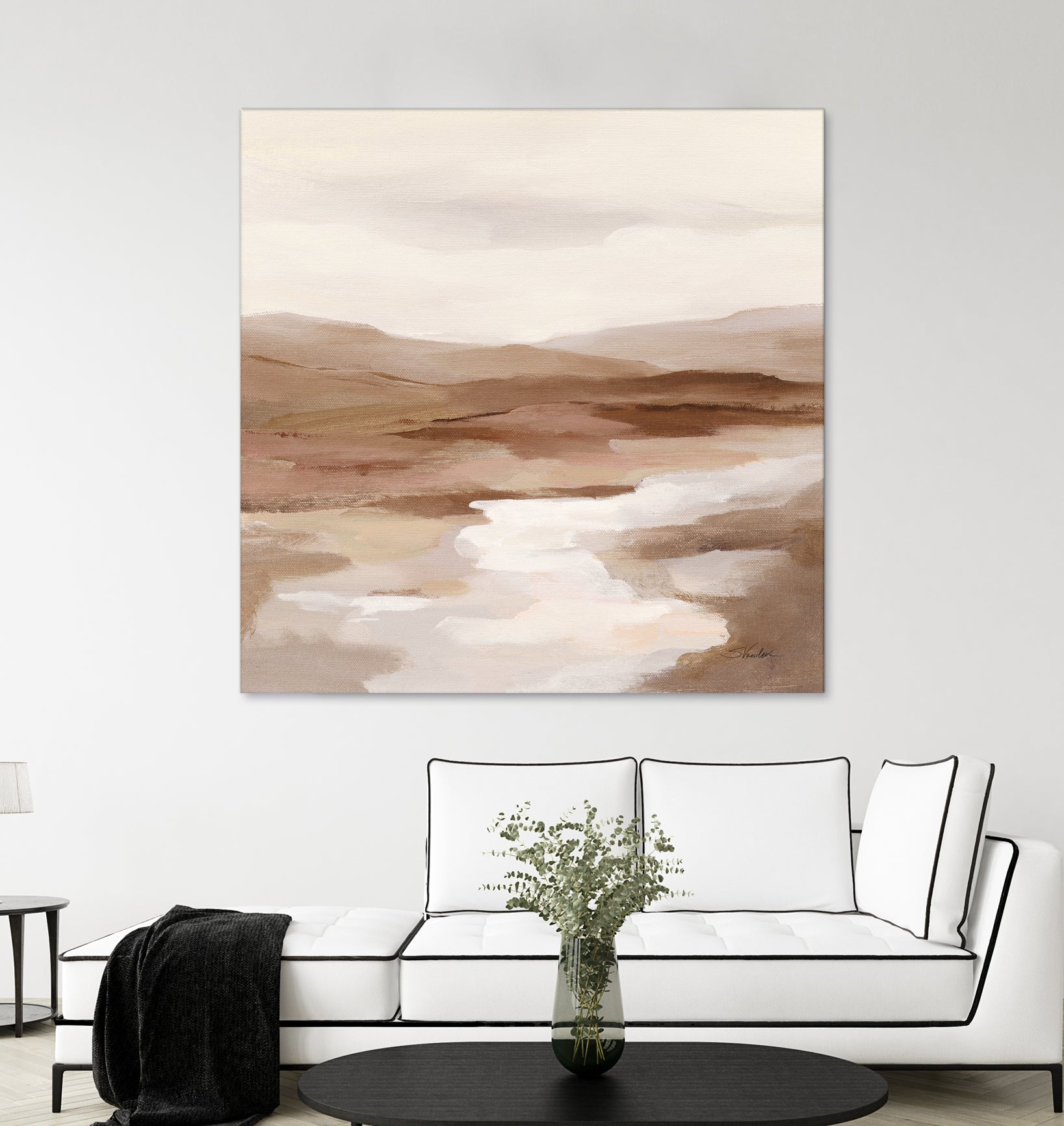 Cinnamon Riverbank I Light by Silvia Vassileva on GIANT ART - banks abstract