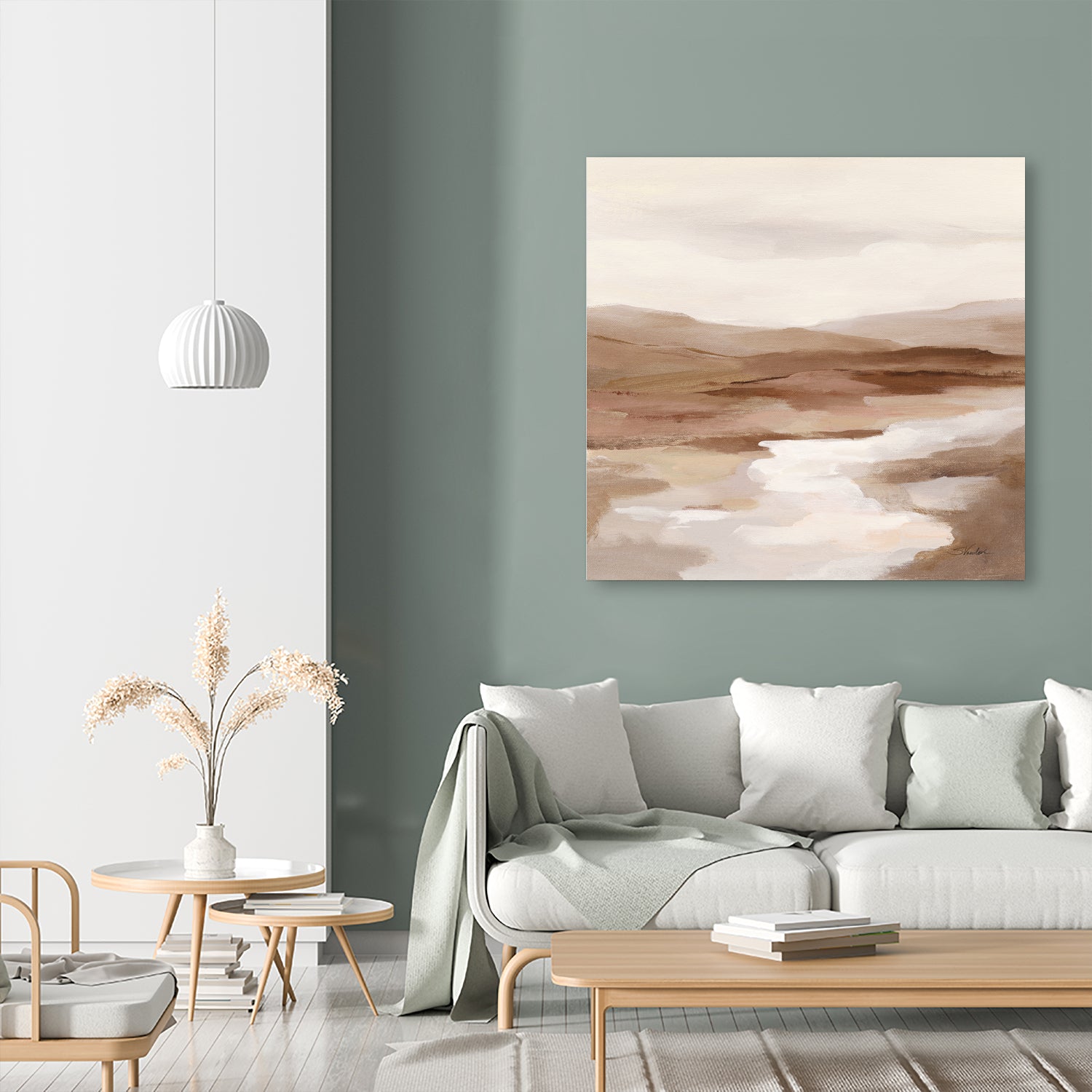 Cinnamon Riverbank I Light by Silvia Vassileva on GIANT ART - banks abstract