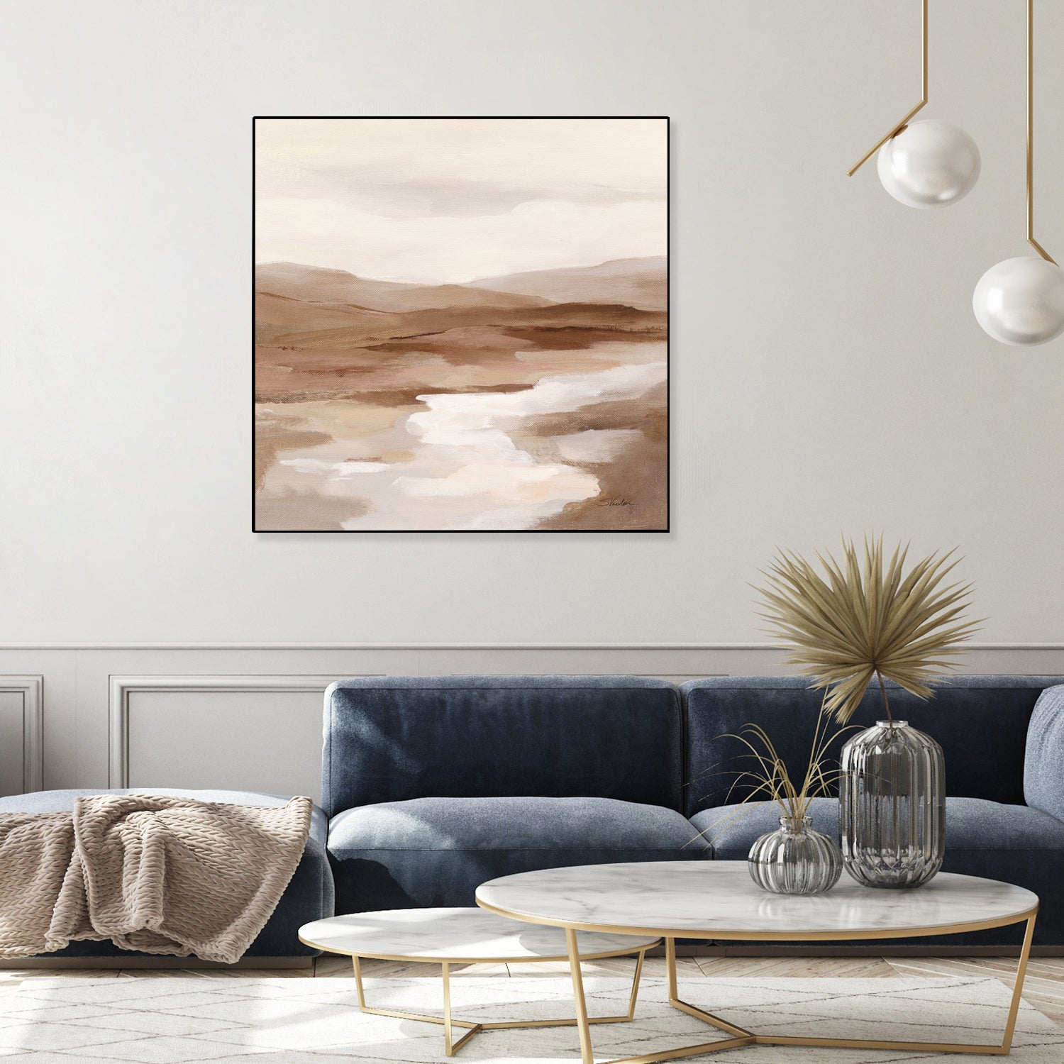 Cinnamon Riverbank I Light by Silvia Vassileva on GIANT ART - banks abstract