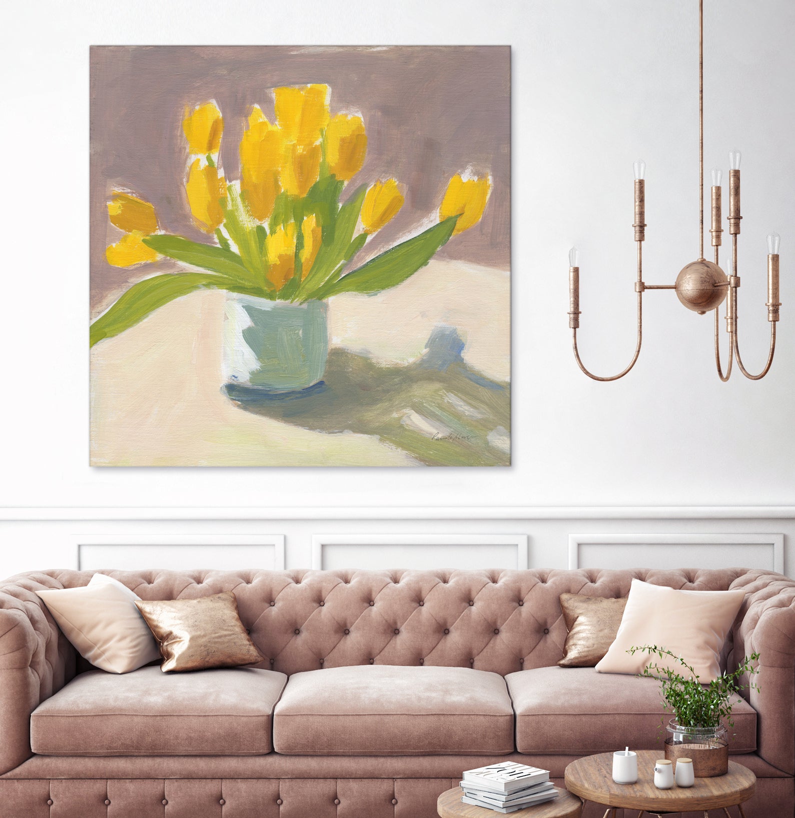 Sunny Tulips by Pamela Munger on GIANT ART - cream botanical