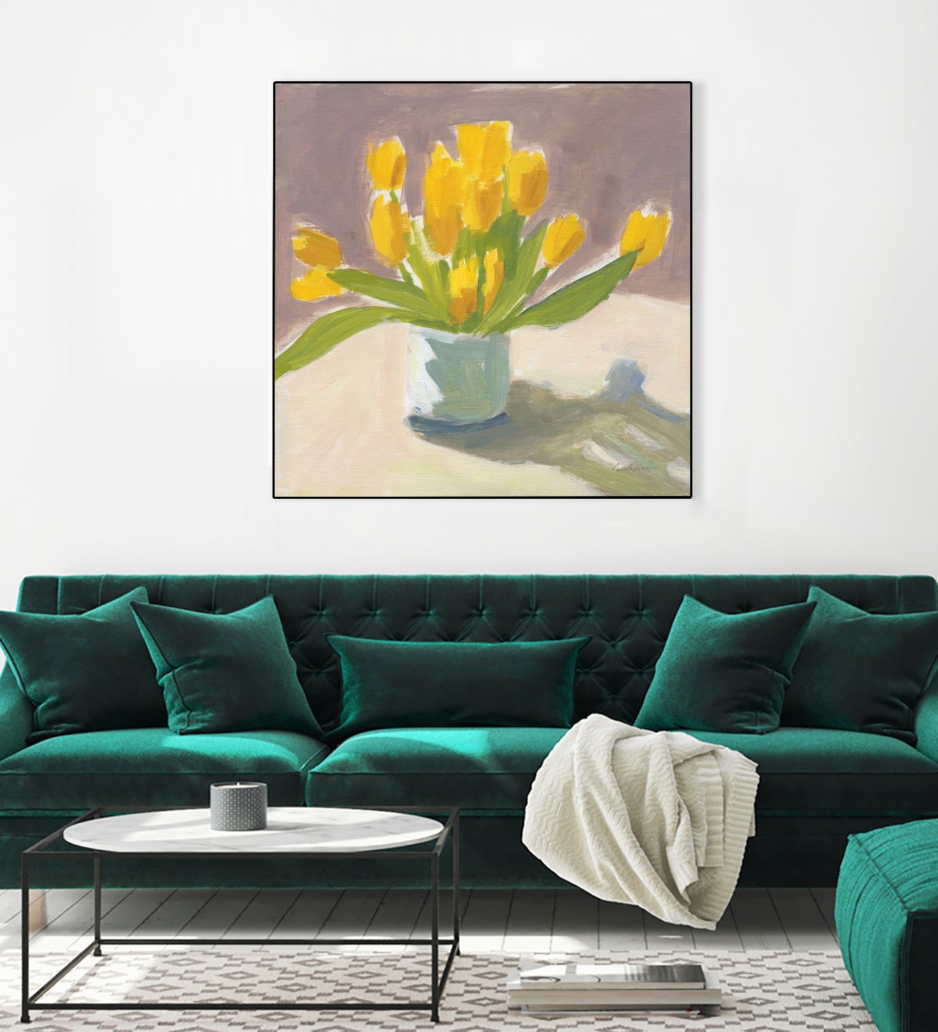 Sunny Tulips by Pamela Munger on GIANT ART - cream botanical