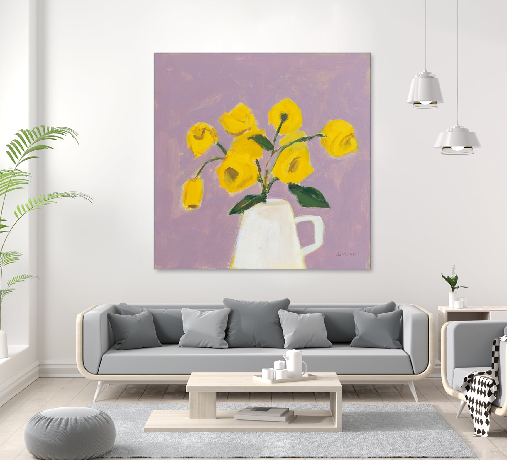 Sweet Yellow by Pamela Munger on GIANT ART - purple botanical