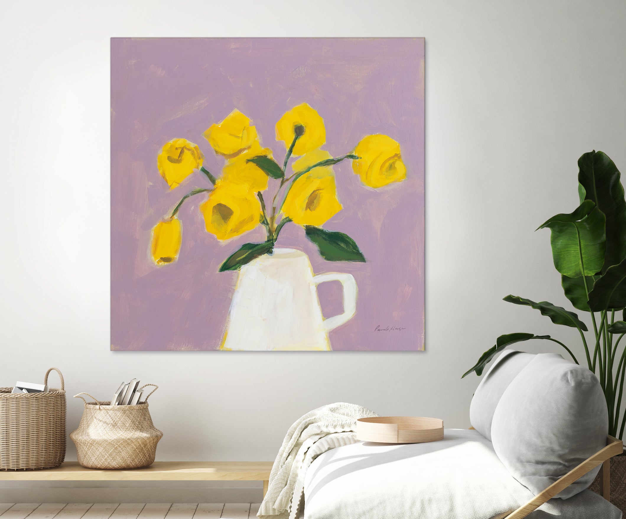 Sweet Yellow by Pamela Munger on GIANT ART - purple botanical