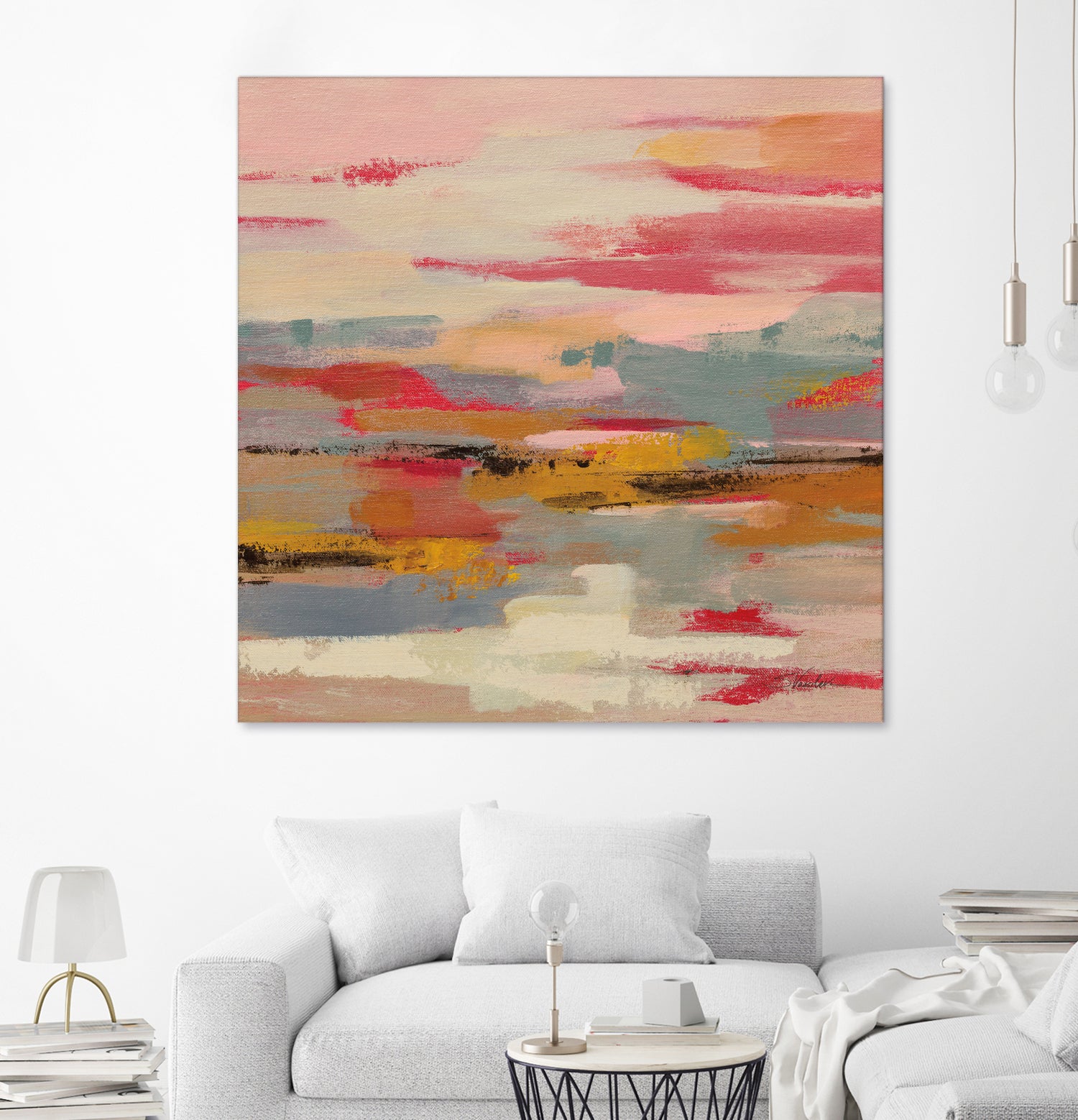 Magenta Hill II by Silvia Vassileva on GIANT ART - black abstract