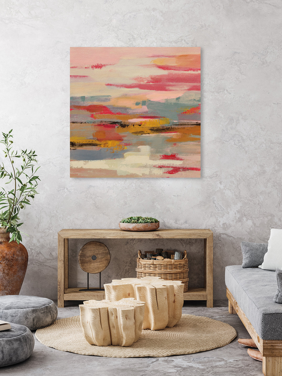 Magenta Hill II by Silvia Vassileva on GIANT ART - black abstract