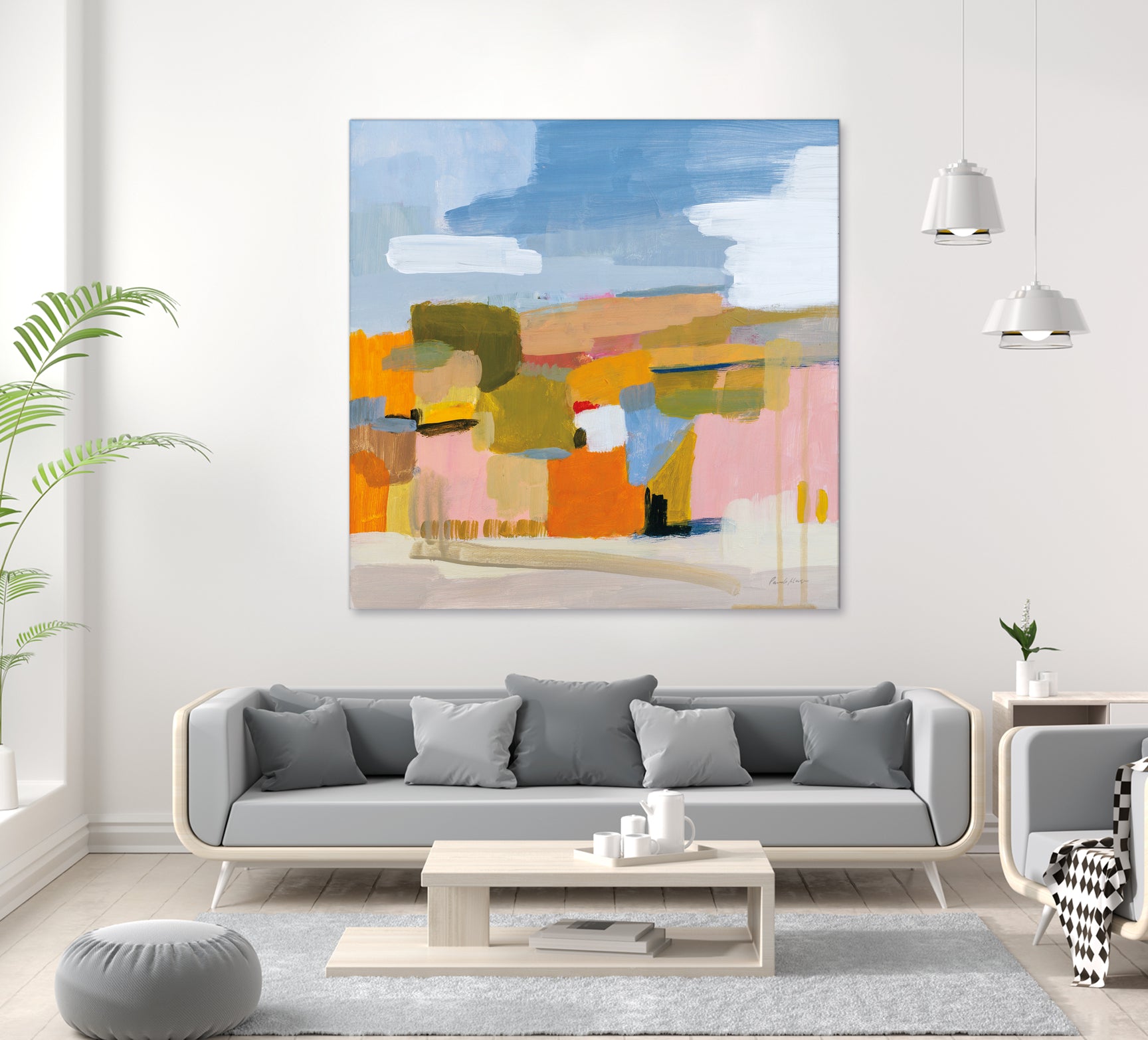 Bright Beginning by Pamela Munger on GIANT ART - beige abstract