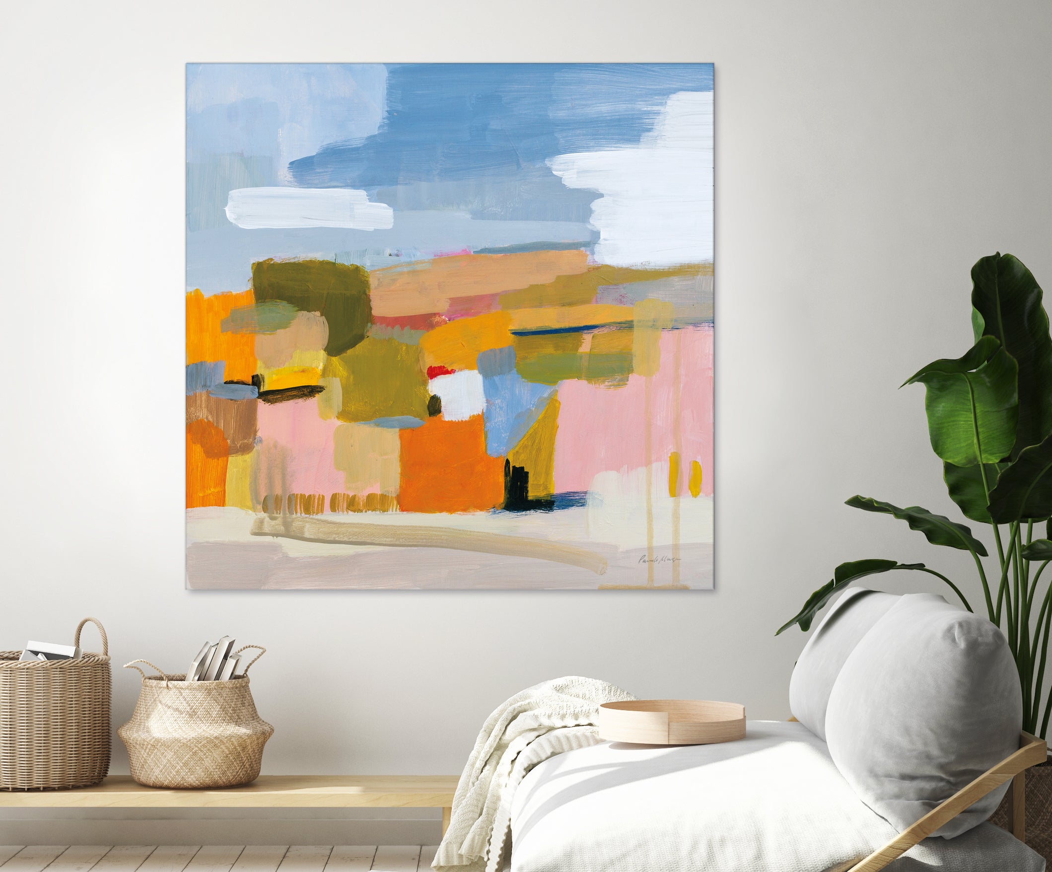 Bright Beginning by Pamela Munger on GIANT ART - beige abstract