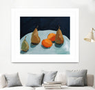 Pear and Orange by Pamela Munger on GIANT ART - blue