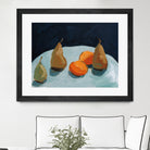 Pear and Orange by Pamela Munger on GIANT ART - blue