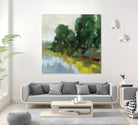 Willows by the Pond II by Silvia Vassileva on GIANT ART - blue