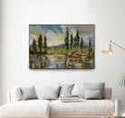 High Mountain Lake by Silvia Vassileva on GIANT ART - blue