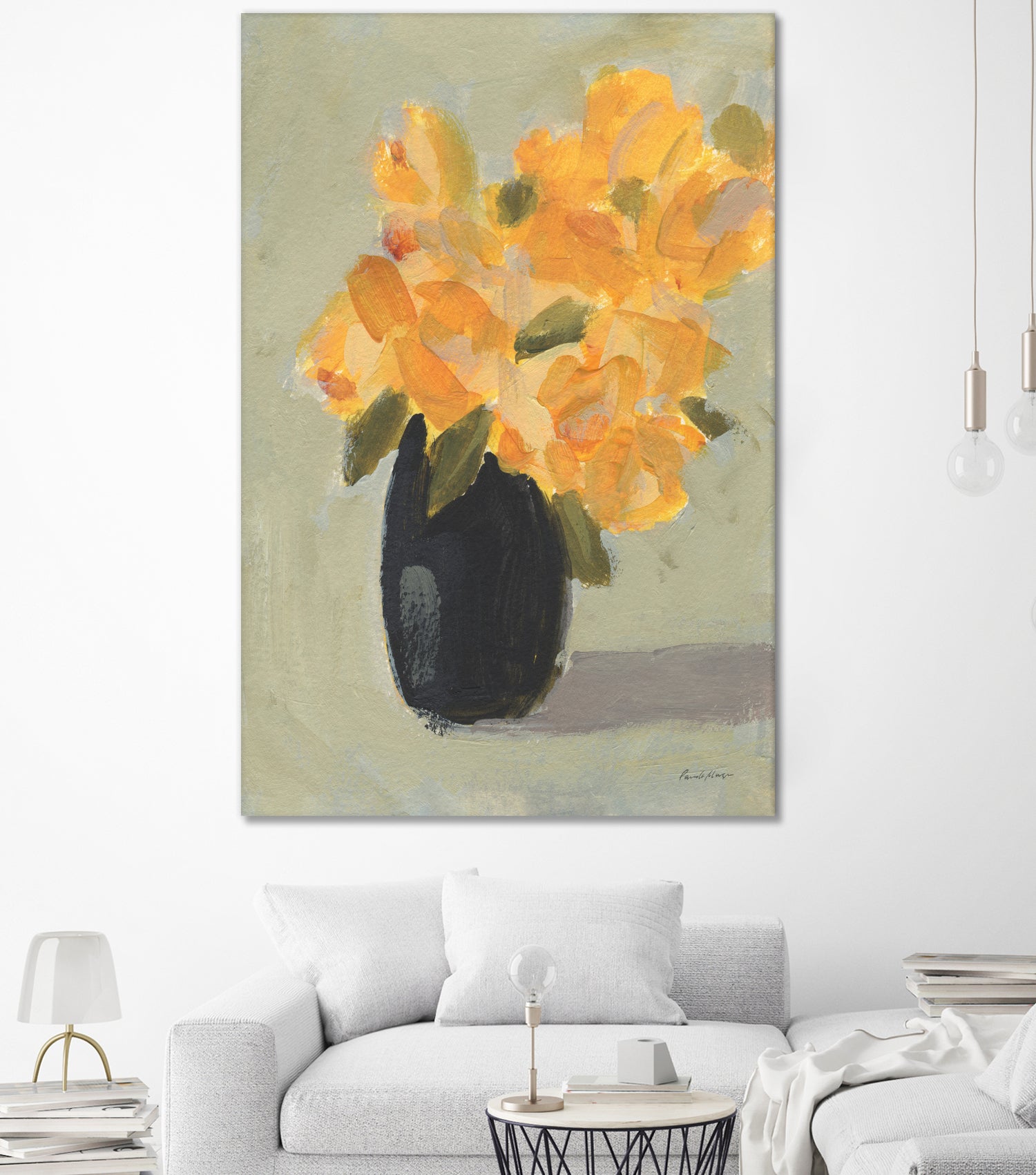 Hope Bouquet by Pamela Munger on GIANT ART - black botanical