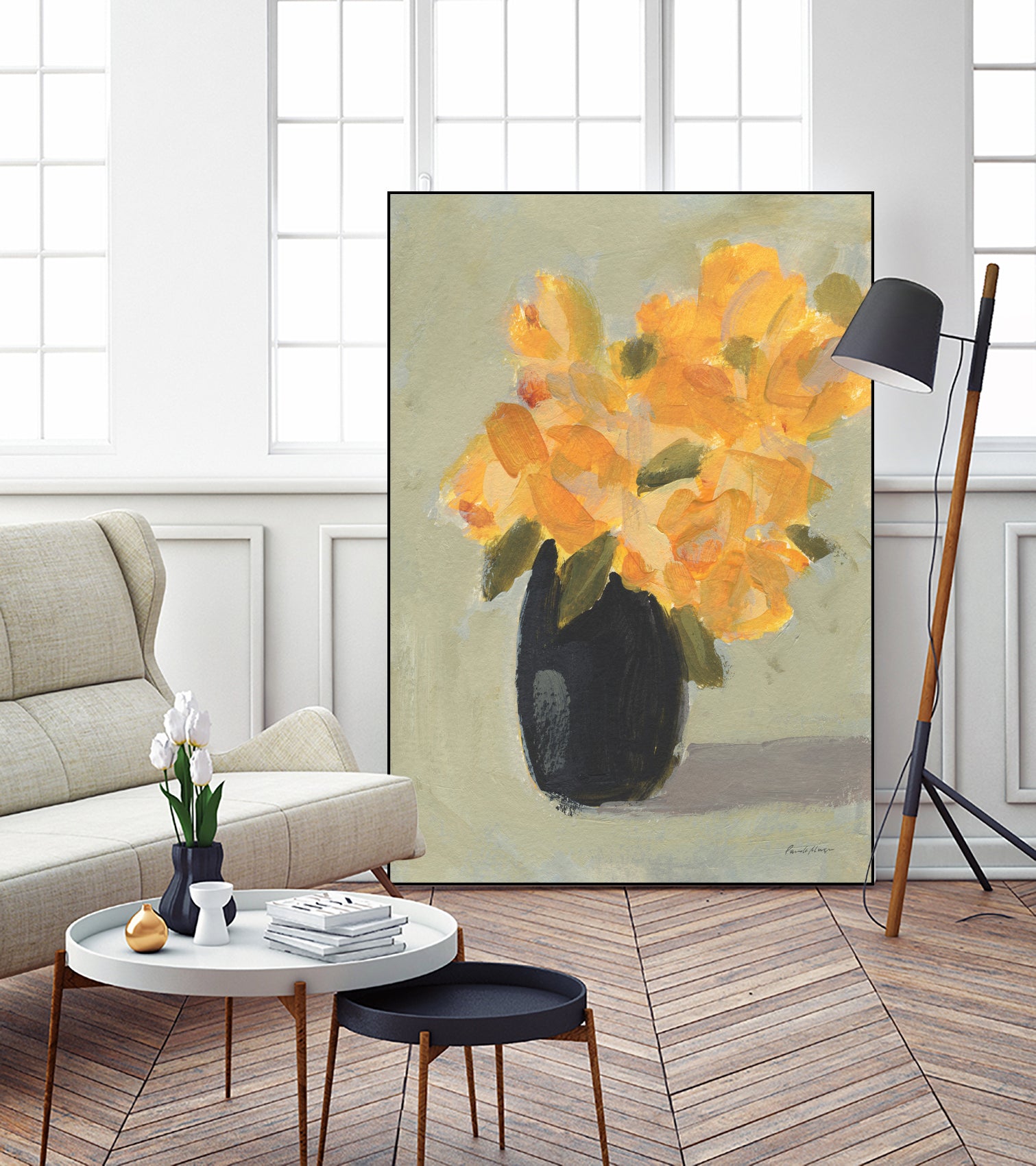 Hope Bouquet by Pamela Munger on GIANT ART - black botanical