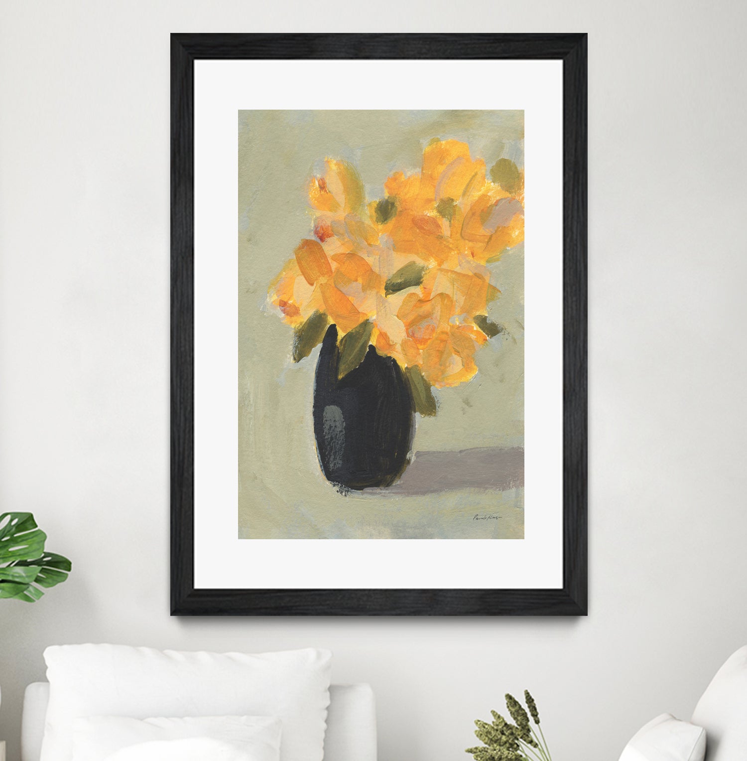 Hope Bouquet by Pamela Munger on GIANT ART - black botanical