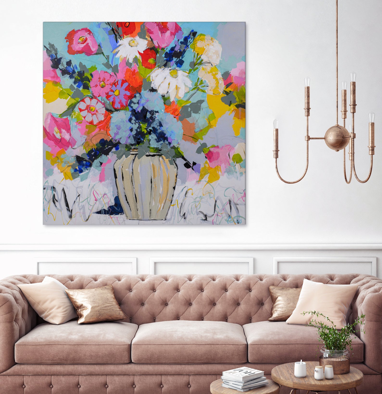 A Vibrant Floral No. 1 by Joan Curtis on GIANT ART - blue contemporary