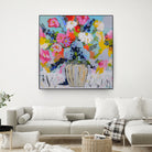 A Vibrant Floral No. 1 by Joan Curtis on GIANT ART - blue contemporary