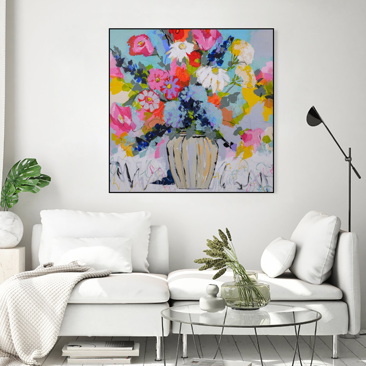 A Vibrant Floral No. 1 by Joan Curtis on GIANT ART - blue contemporary