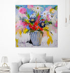 A Vibrant Floral No. 2 by Joan Curtis on GIANT ART - blue contemporary