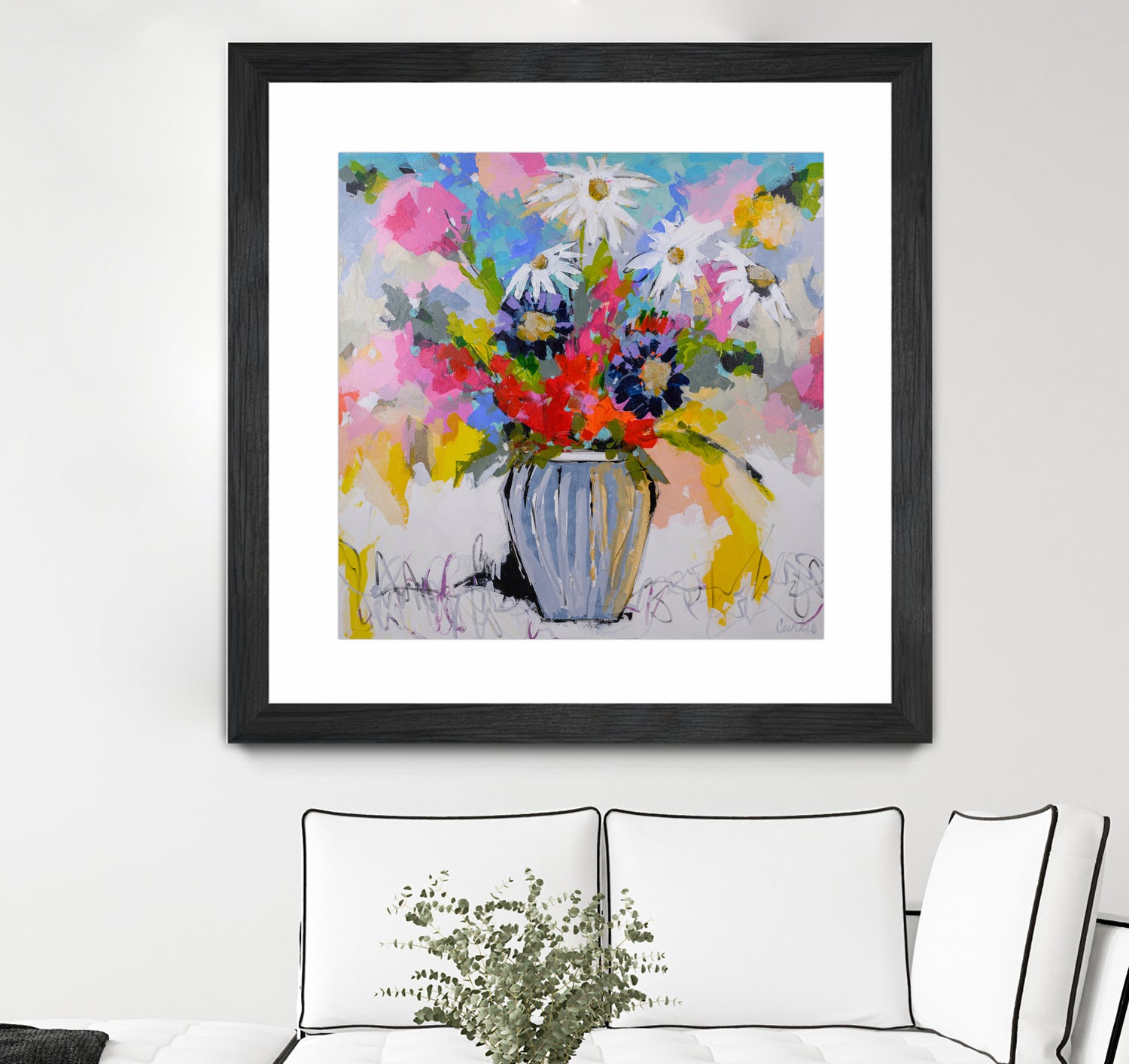 A Vibrant Floral No. 2 by Joan Curtis on GIANT ART - blue contemporary