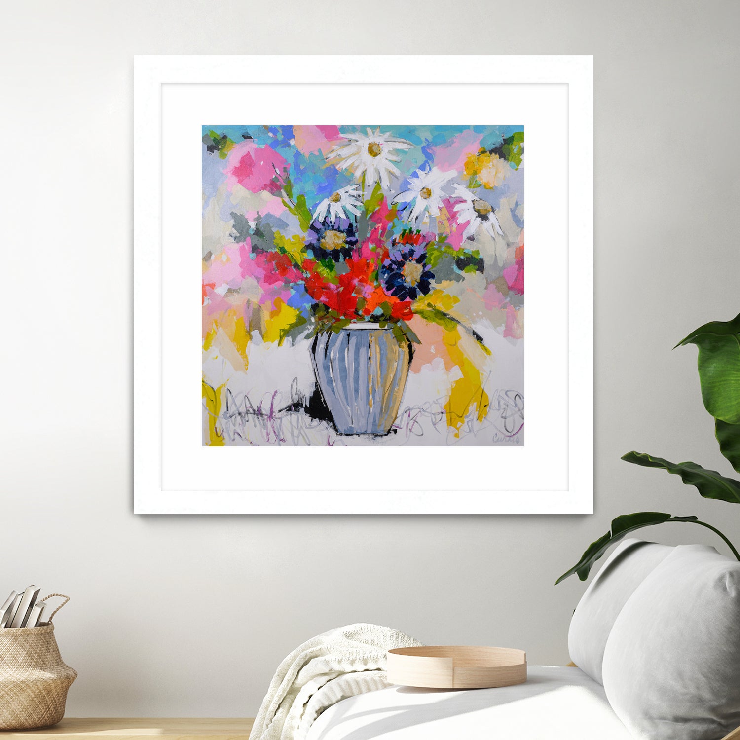 A Vibrant Floral No. 2 by Joan Curtis on GIANT ART - blue contemporary