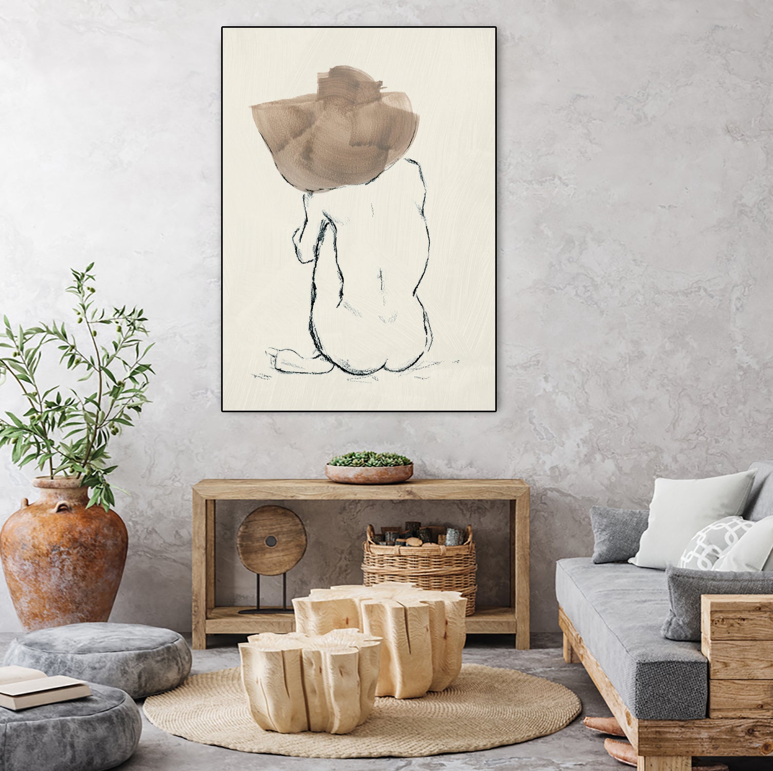 Girl with Floppy Hat by Chloe Elliott on GIANT ART - figurative figurative