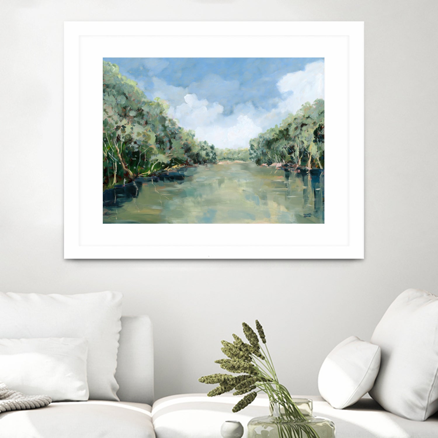 Murray River by Meredith Howse on GIANT ART - green abstracts