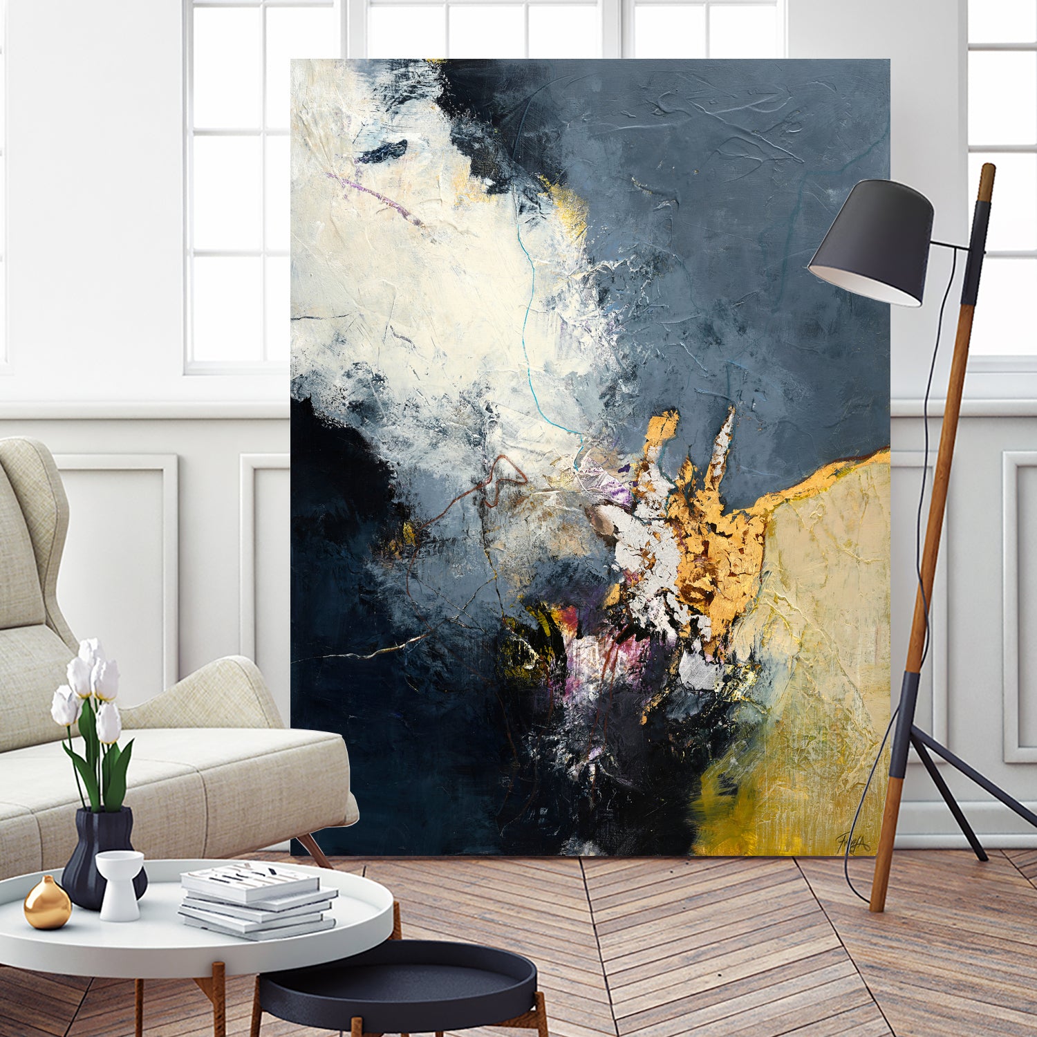 Soft Echo by Design Fabrikken on GIANT ART - white abstracts