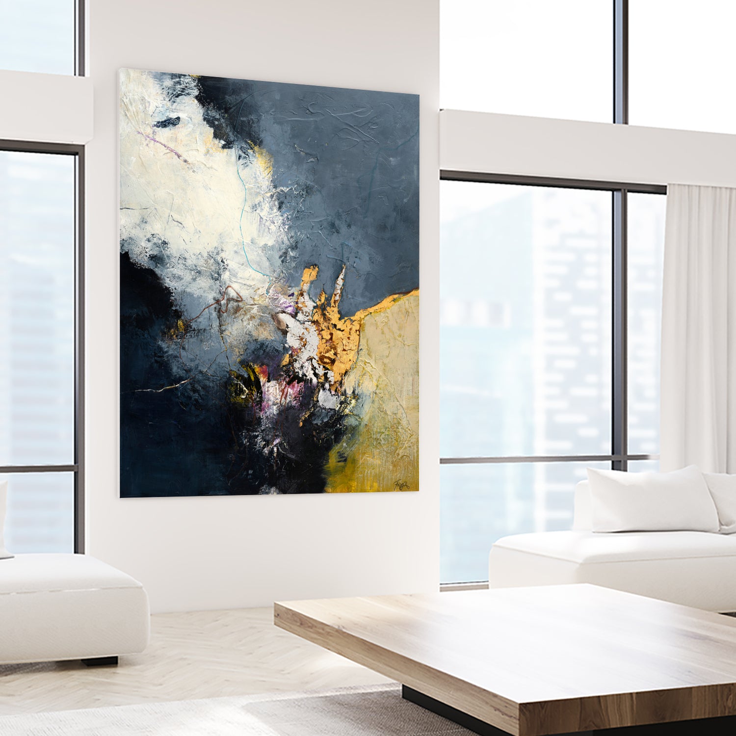 Soft Echo by Design Fabrikken on GIANT ART - white abstracts