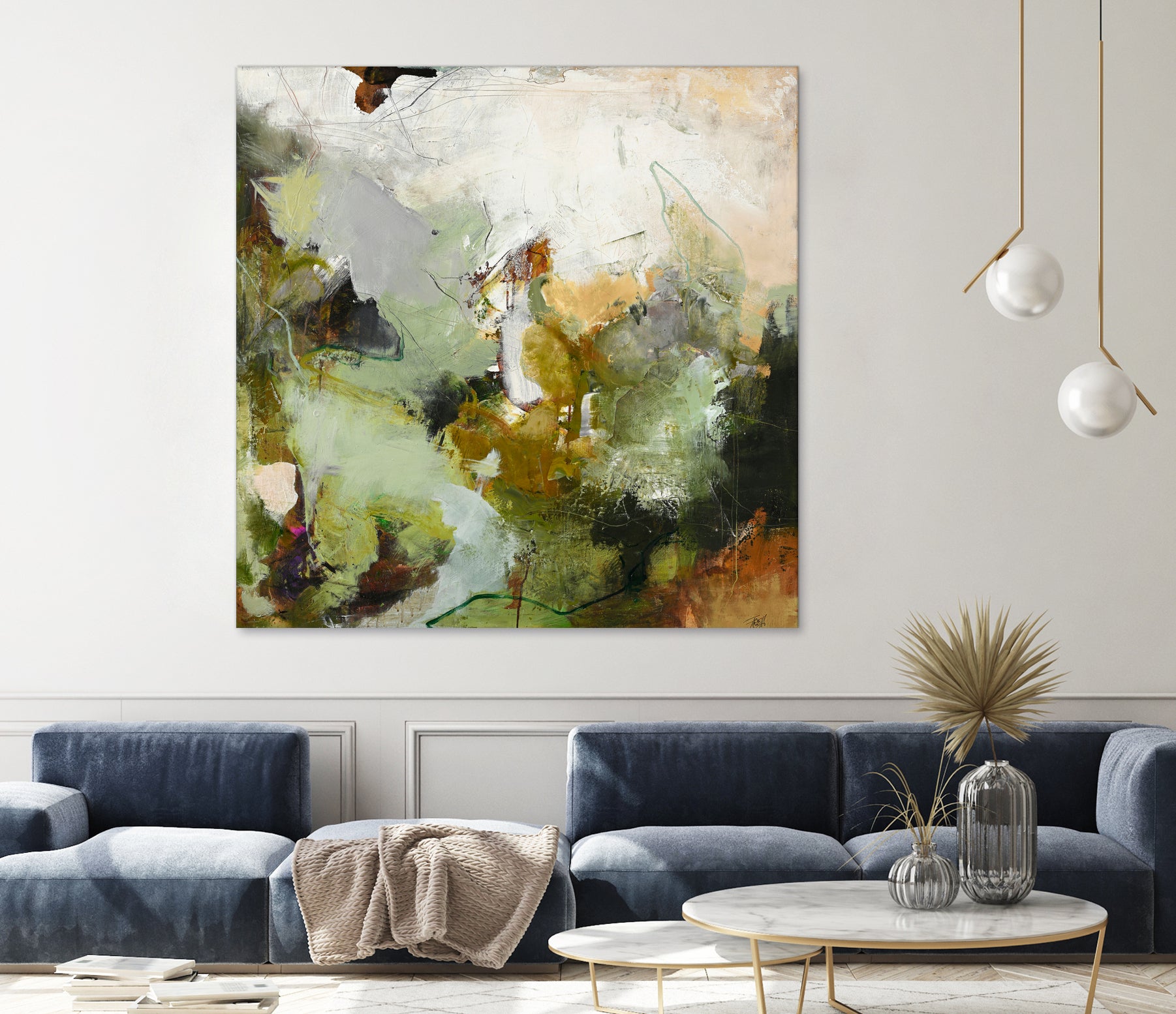 Evergreen 1 by Design Fabrikken on GIANT ART - gold floral/still life