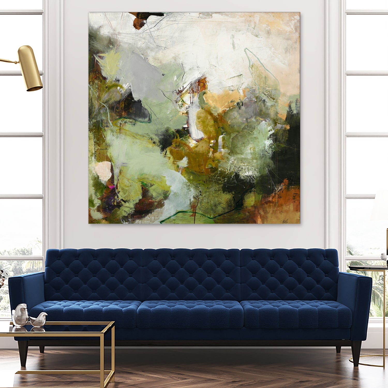 Evergreen 1 by Design Fabrikken on GIANT ART - gold floral/still life