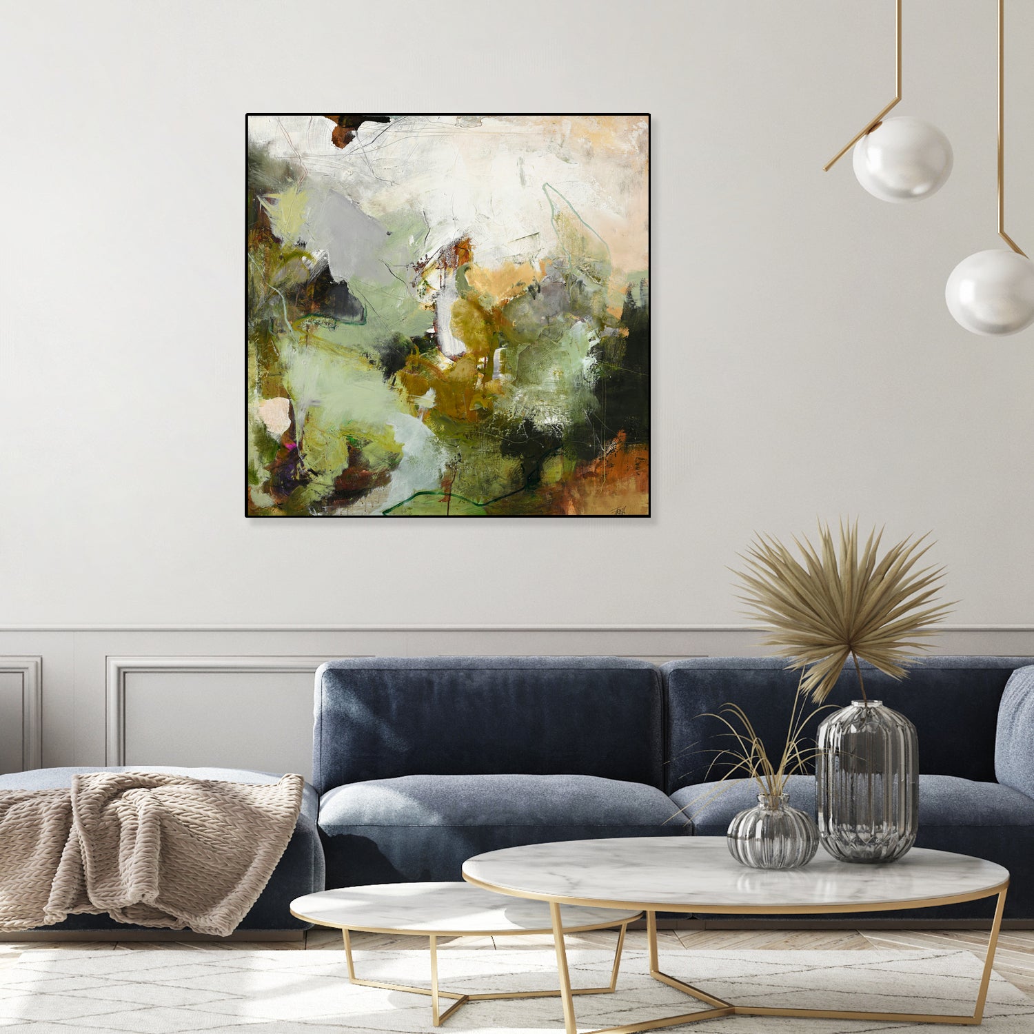 Evergreen 1 by Design Fabrikken on GIANT ART - gold floral/still life