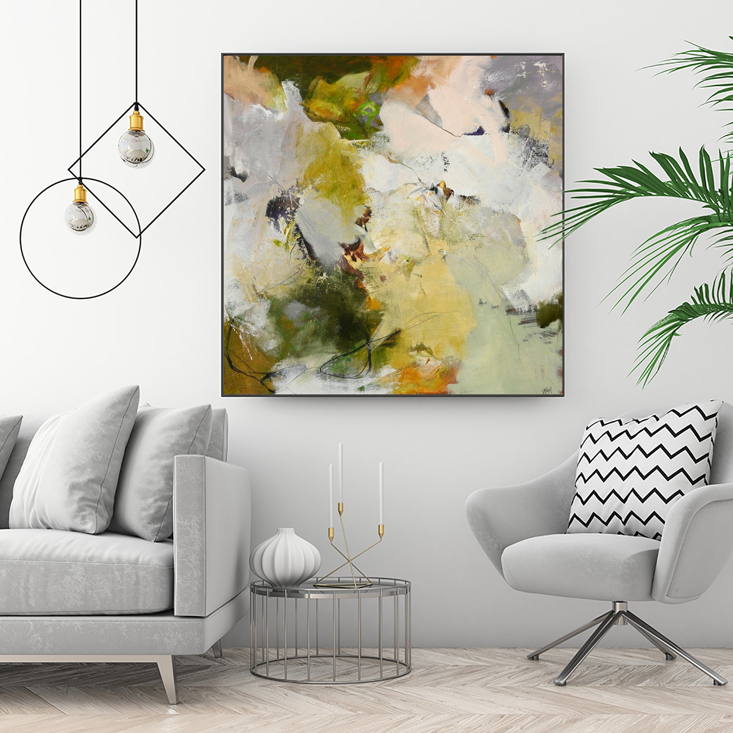 Evergreen 2 by Design Fabrikken on GIANT ART - gold floral/still life