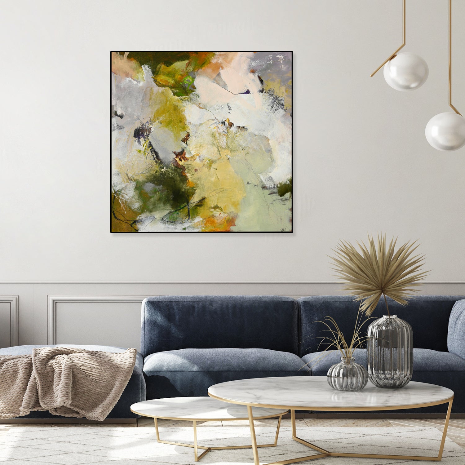 Evergreen 2 by Design Fabrikken on GIANT ART - gold floral/still life