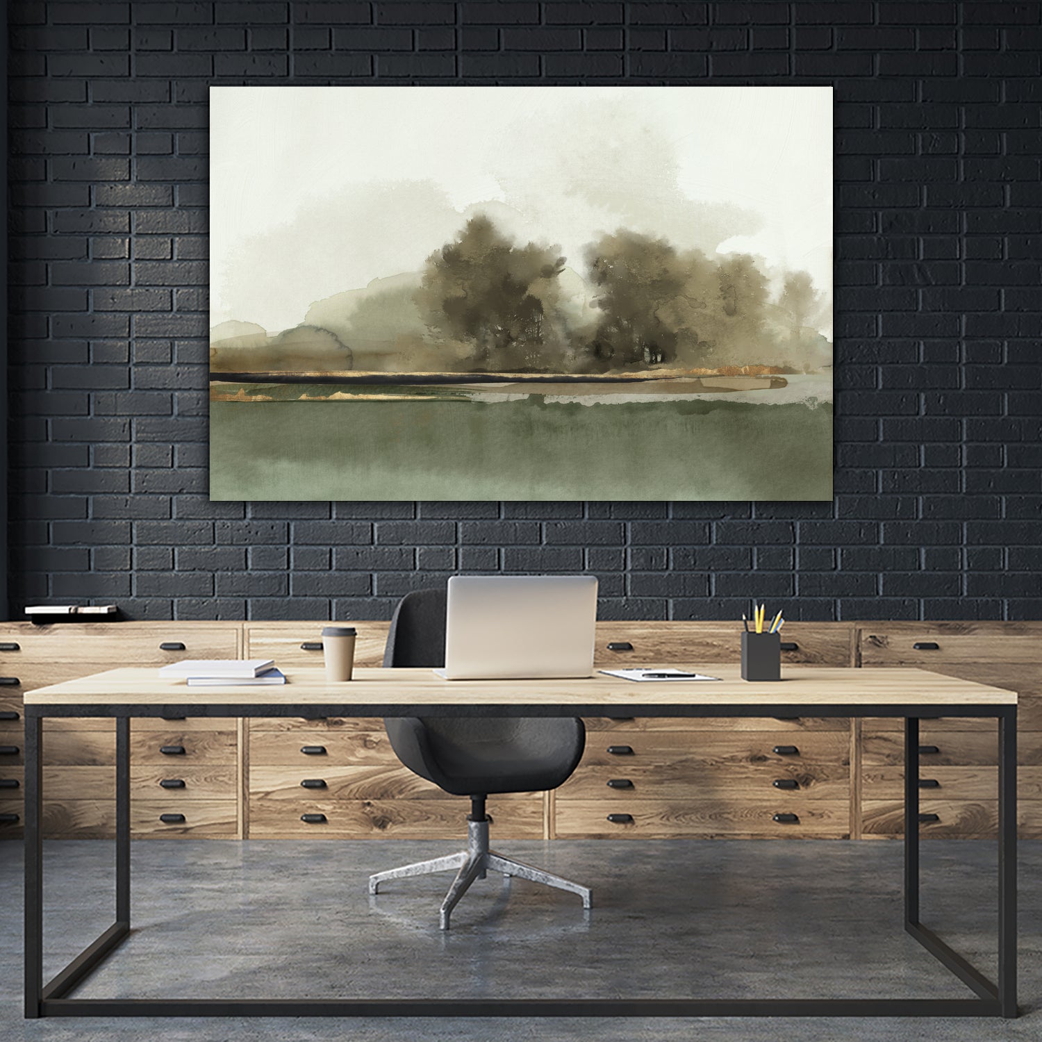 Forest Memories  by Jacob Q on GIANT ART - gold landscape 