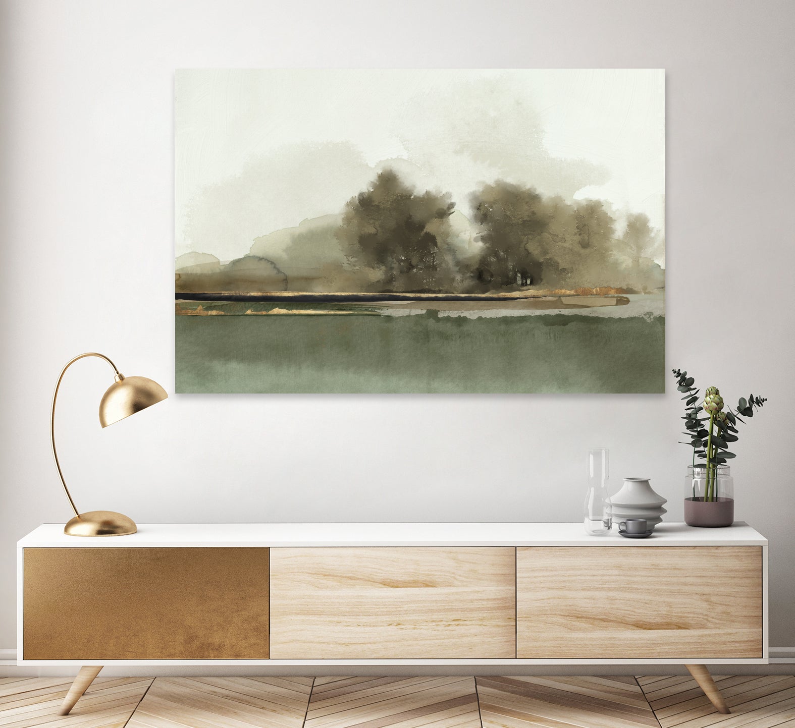 Forest Memories  by Jacob Q on GIANT ART - gold landscape 