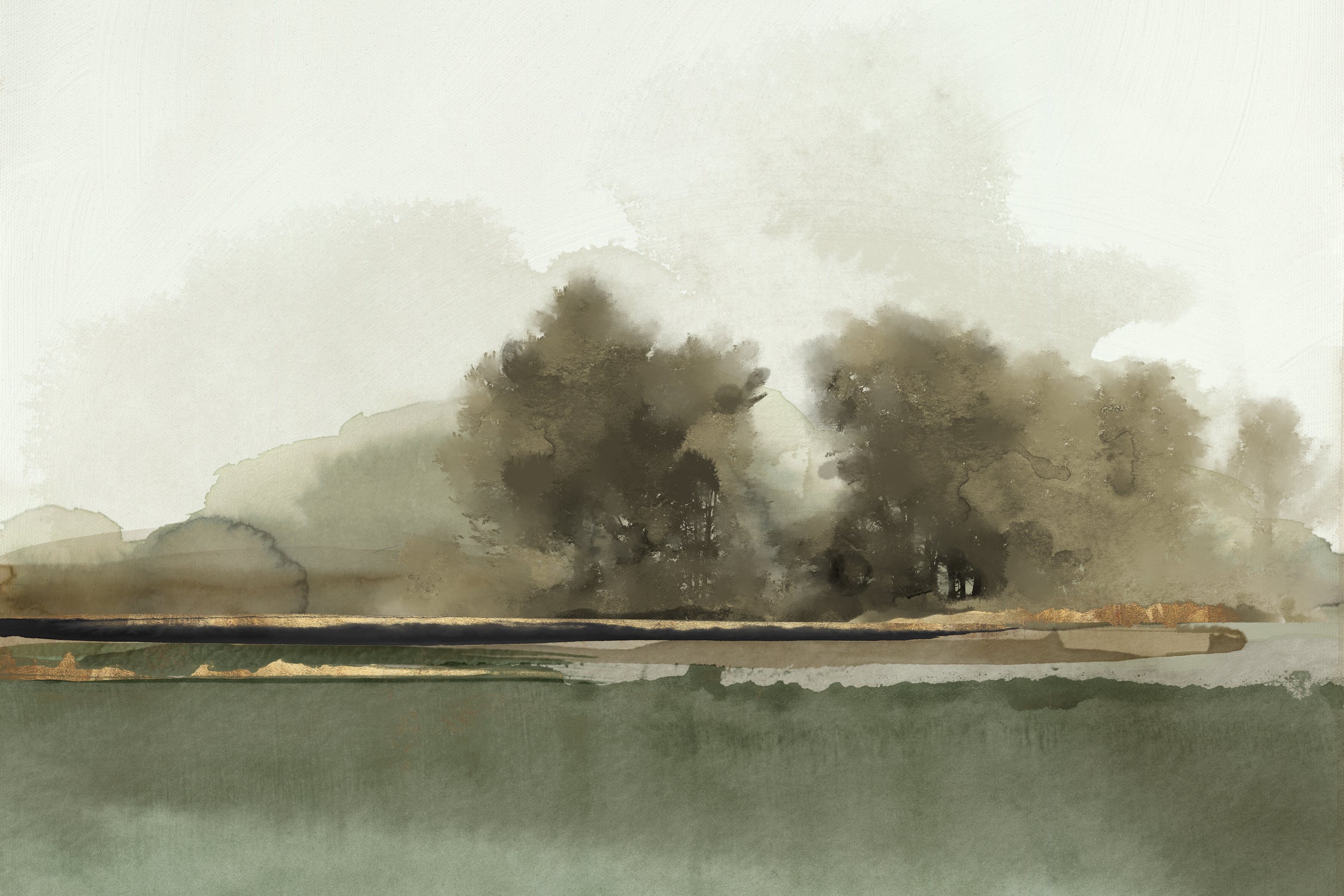 Forest Memories  by Jacob Q on GIANT ART - gold landscape 