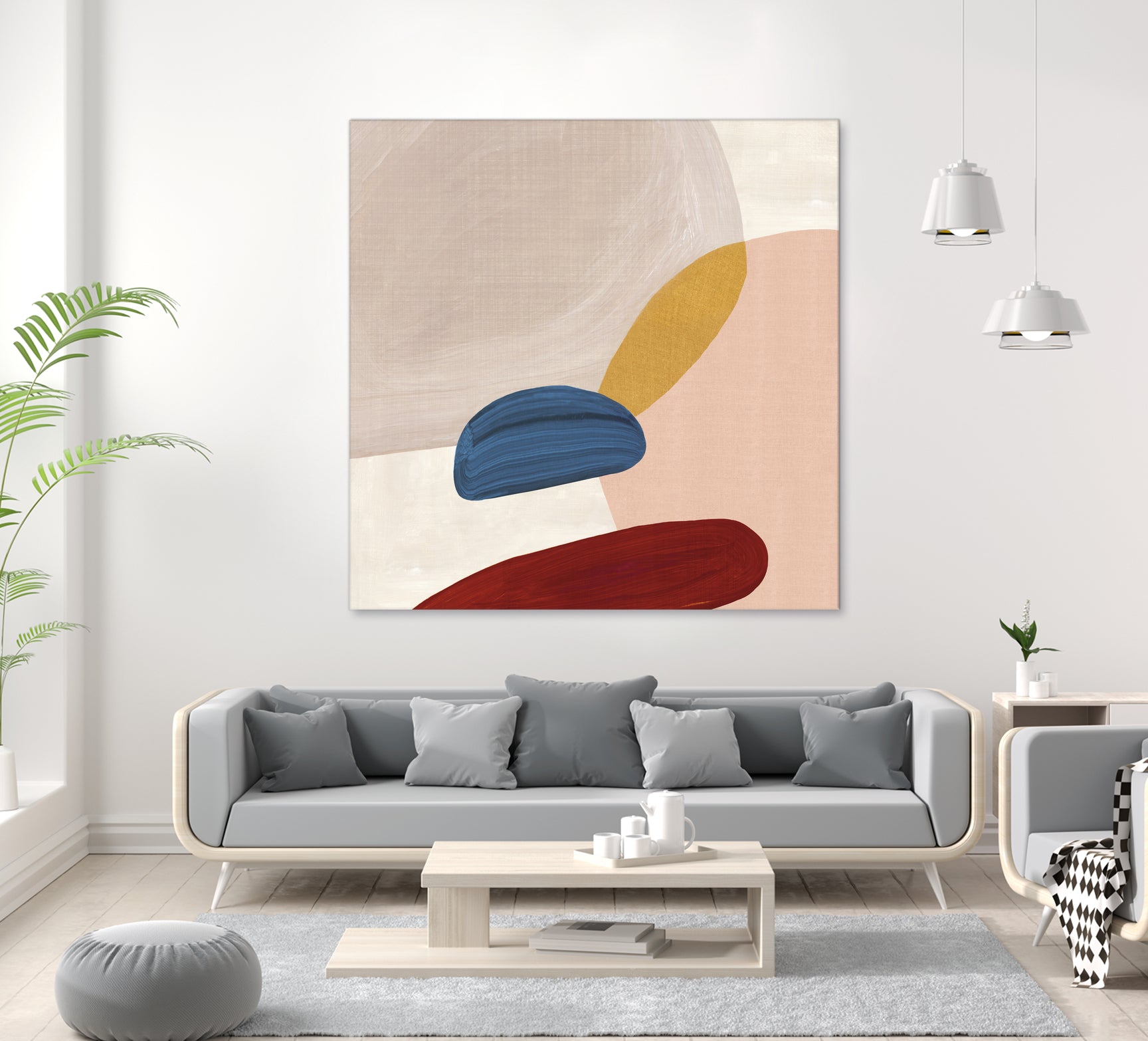 Pink Pebbles II by Eva Watts  on GIANT ART - pink shapes