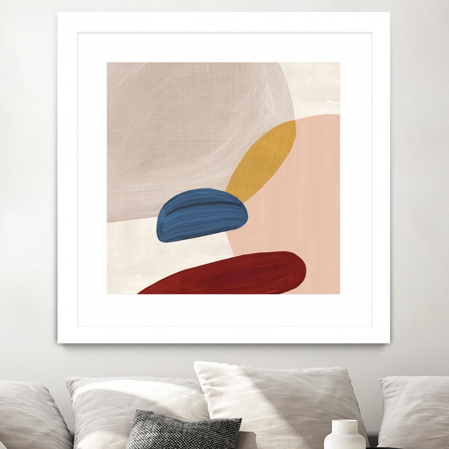 Pink Pebbles II by Eva Watts  on GIANT ART - pink shapes