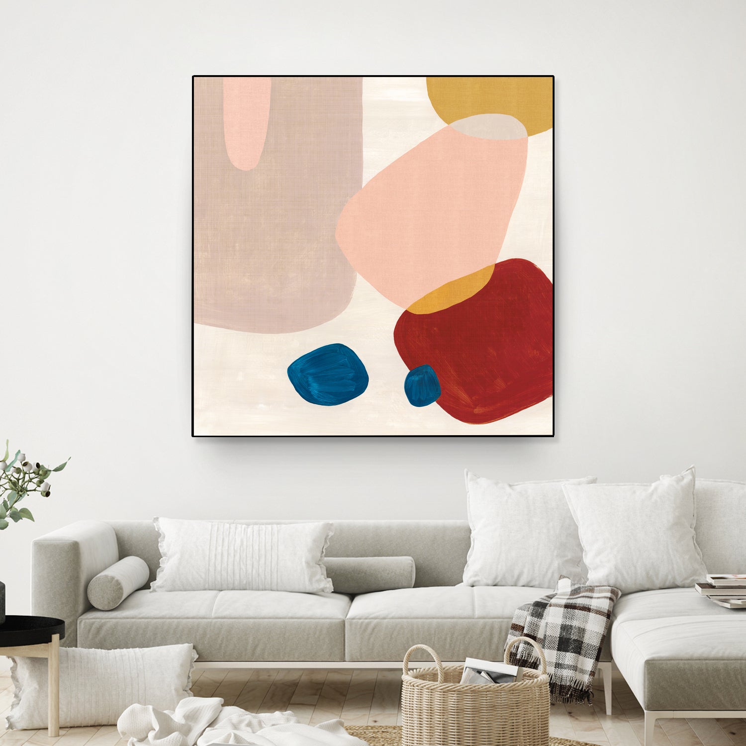 Pink Pebbles III by Eva Watts on GIANT ART - blue  shapes 