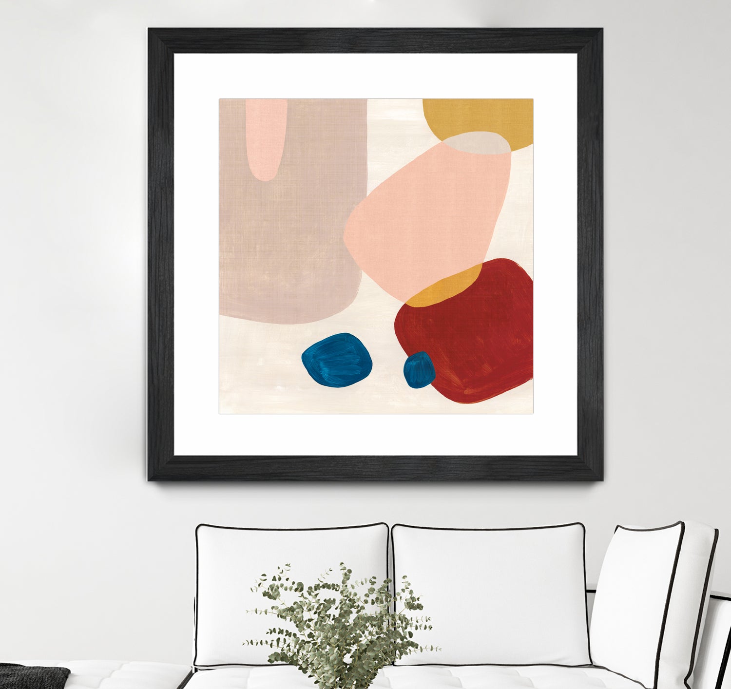 Pink Pebbles III by Eva Watts on GIANT ART - blue  shapes 