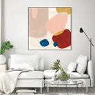 Pink Pebbles III by Eva Watts on GIANT ART - blue  shapes 