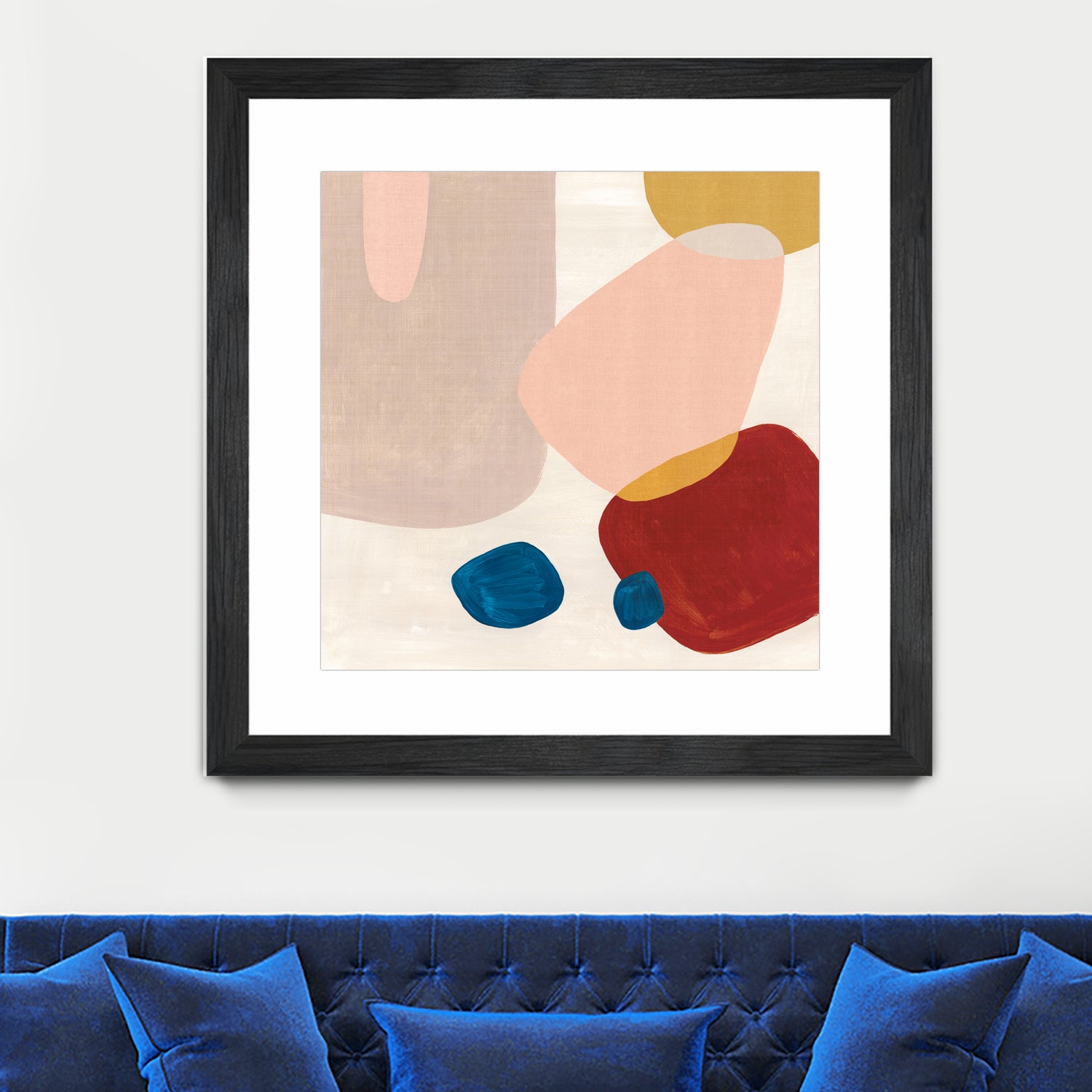 Pink Pebbles III by Eva Watts on GIANT ART - blue  shapes 