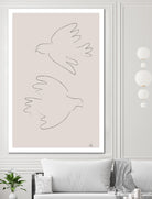 Two Doves by Pictufy on GIANT ART - line art dove