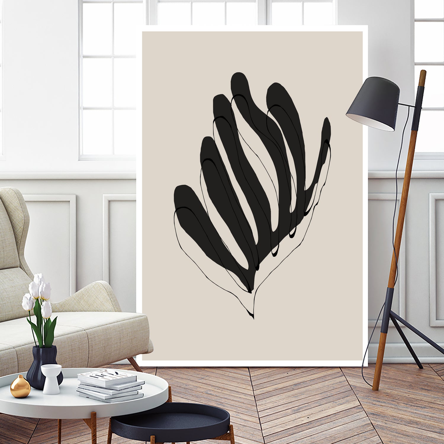 Abstract Leaf Lines by THE MIUUS STUDIO on GIANT ART - flowers and plants minimalist art