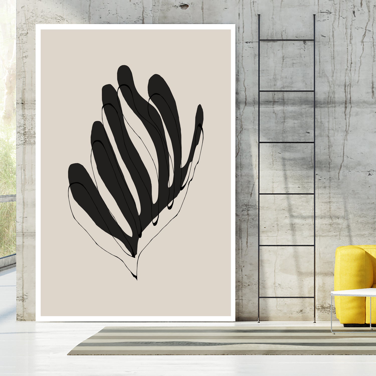 Abstract Leaf Lines by THE MIUUS STUDIO on GIANT ART - flowers and plants minimalist art