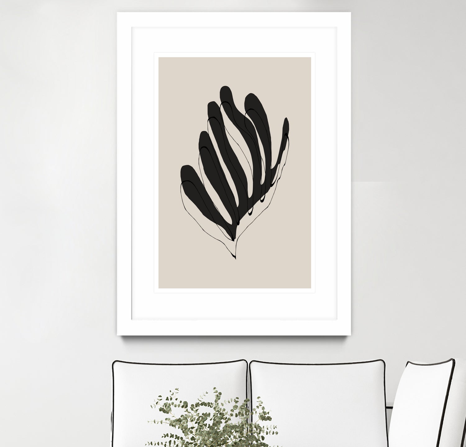 Abstract Leaf Lines by THE MIUUS STUDIO on GIANT ART - flowers and plants minimalist art